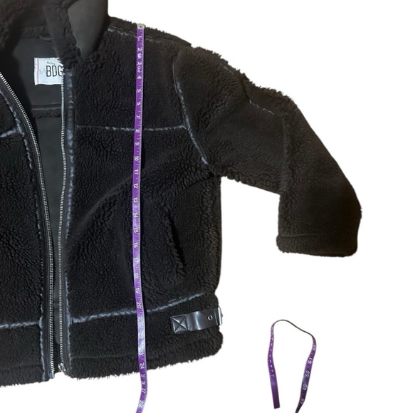 Urban Outfitters BDG Chocolate Dark Brown Sherpa Suede Coat Size Medium NWOT - Picture 6 of 8